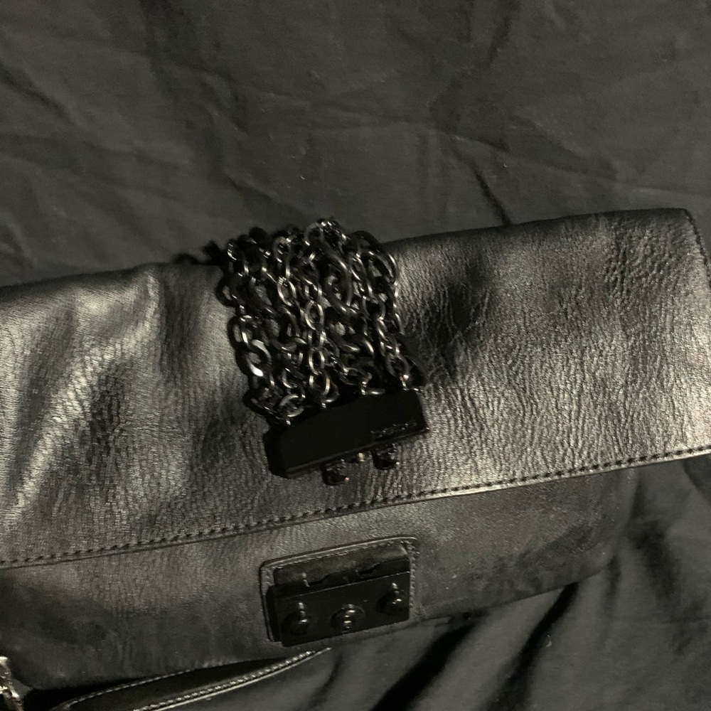 BEBE black clutch with chains